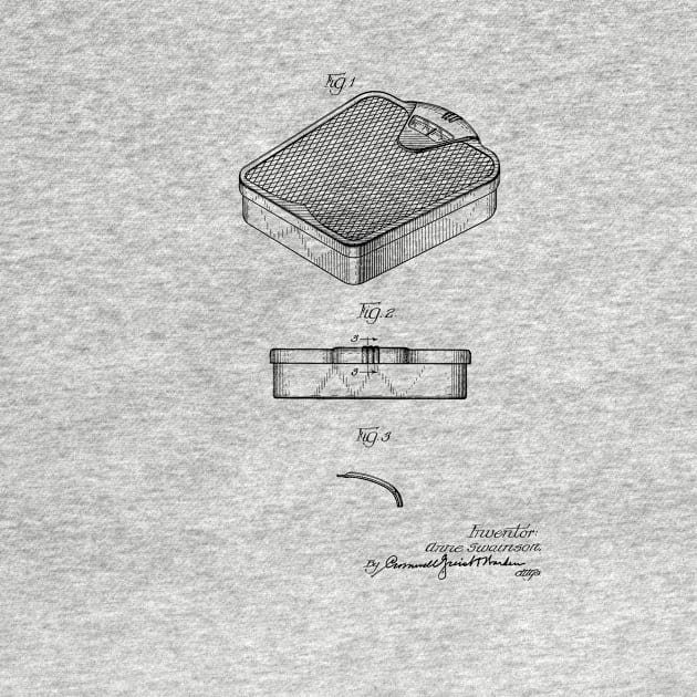 Bathroom Scale Vintage Patent Hand Drawing by skstring